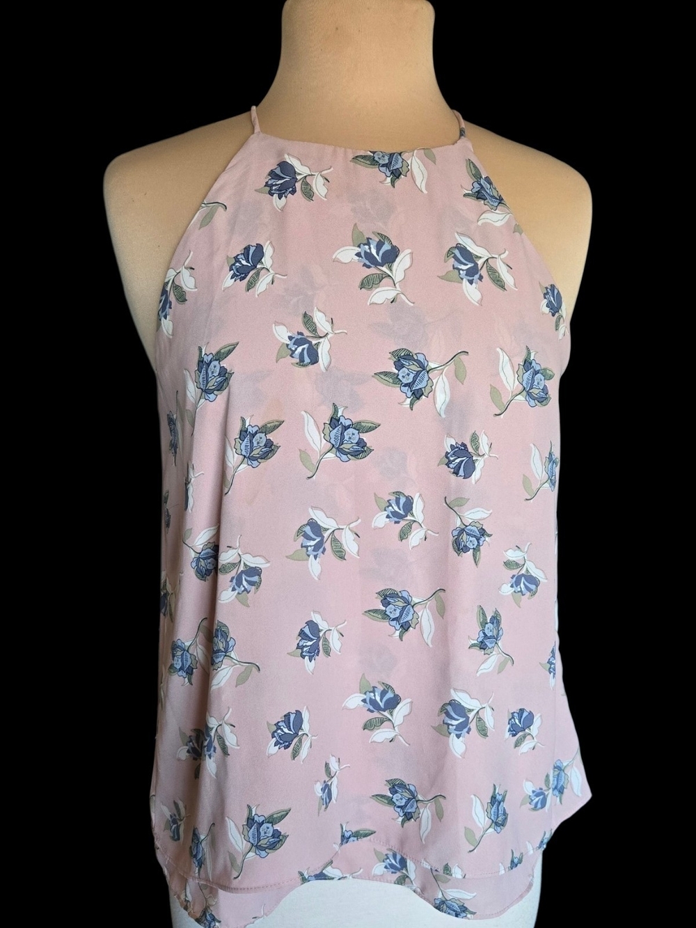 Paper Crane Pink Floral Halter Camisole
